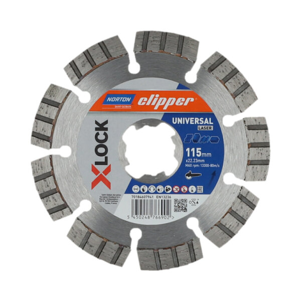 X-Lock Universal Laser - Ø 115 - 125mm I NORTON CLIPPER Diamantscheibe Trennscheibe